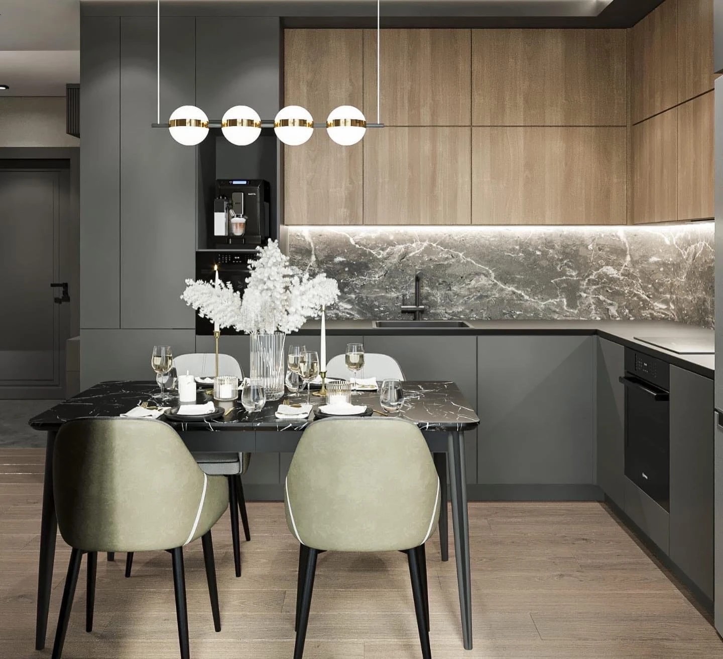 Дизайн интерьера кухни-гостиной