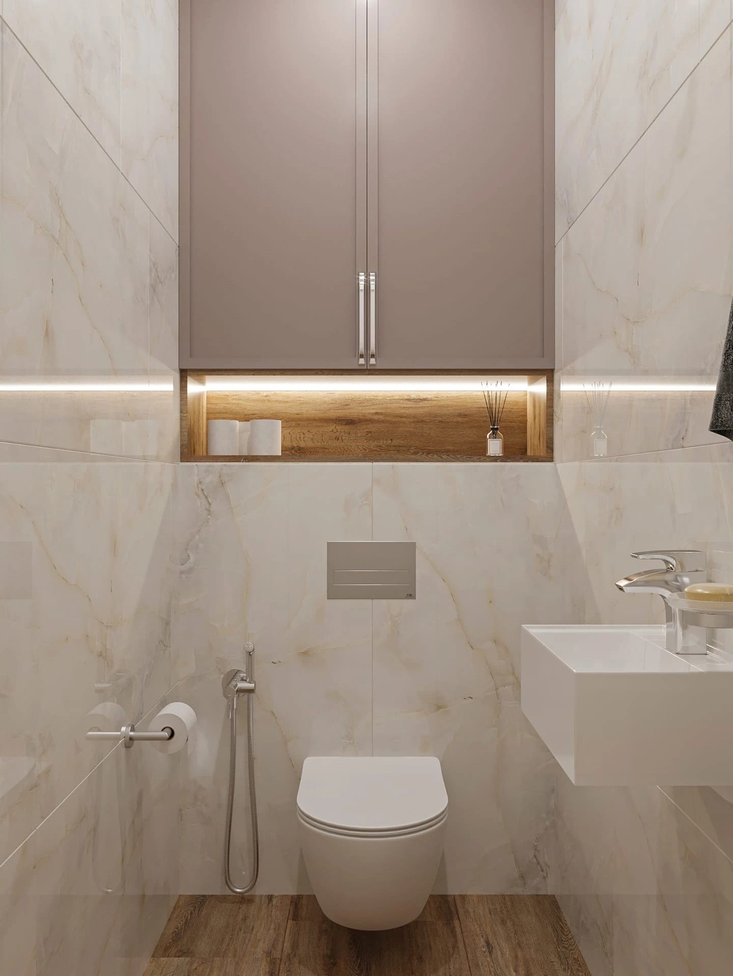 Проект квартиры  с акцентами синего цвета