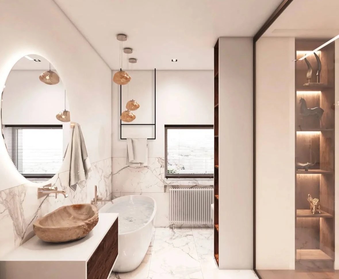 Квартира с имитацией скалы