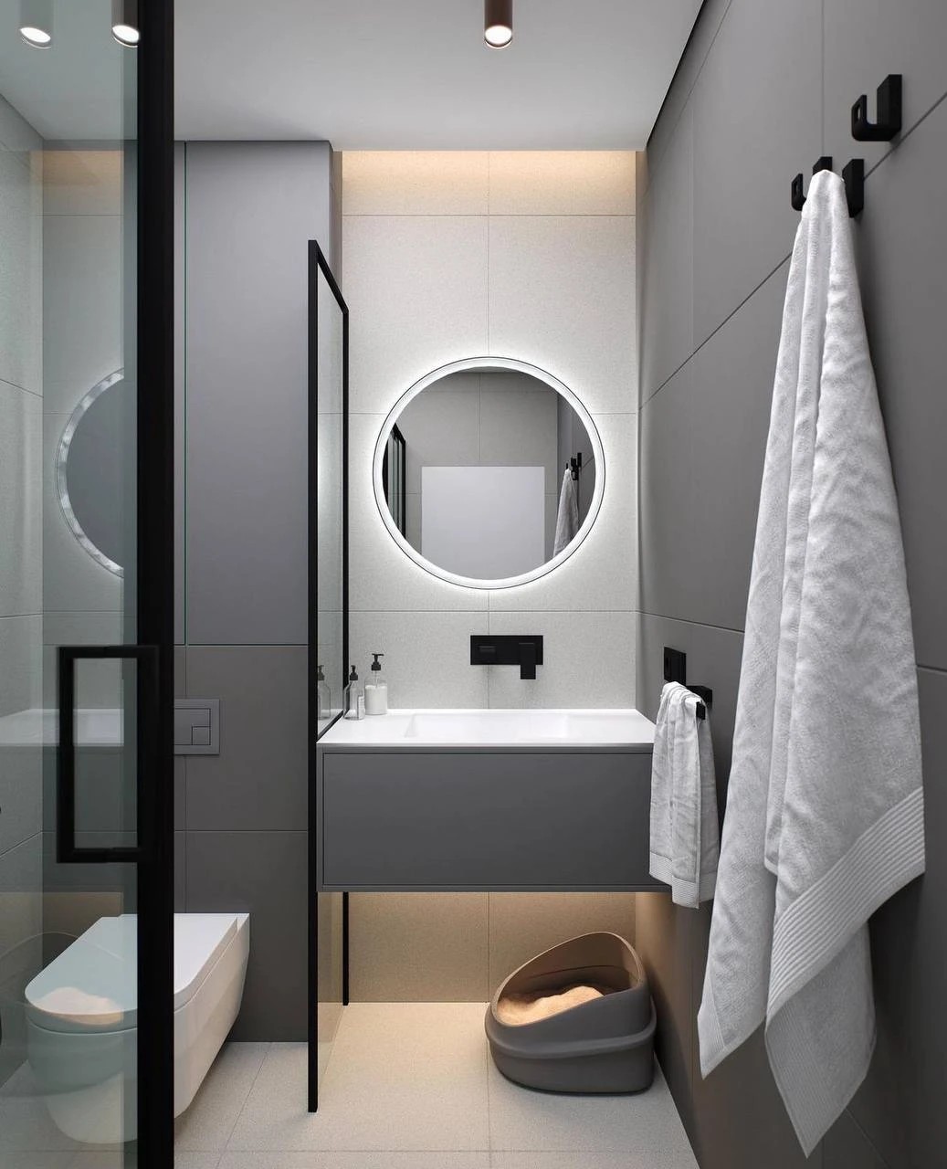 Санузел из проекта однокомнатной квартиры