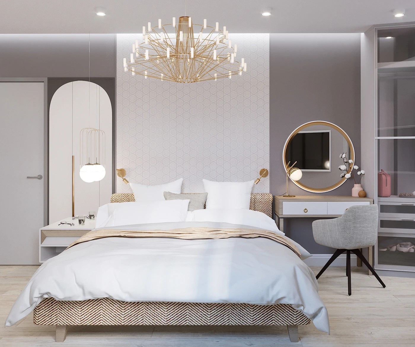 Bedroom-gray and gold