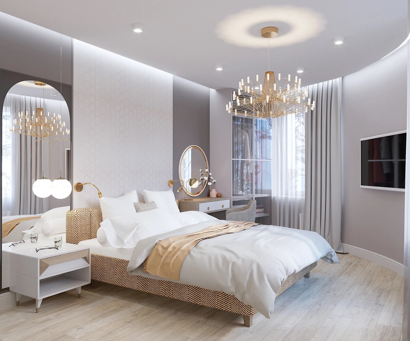 Bedroom-gray and gold