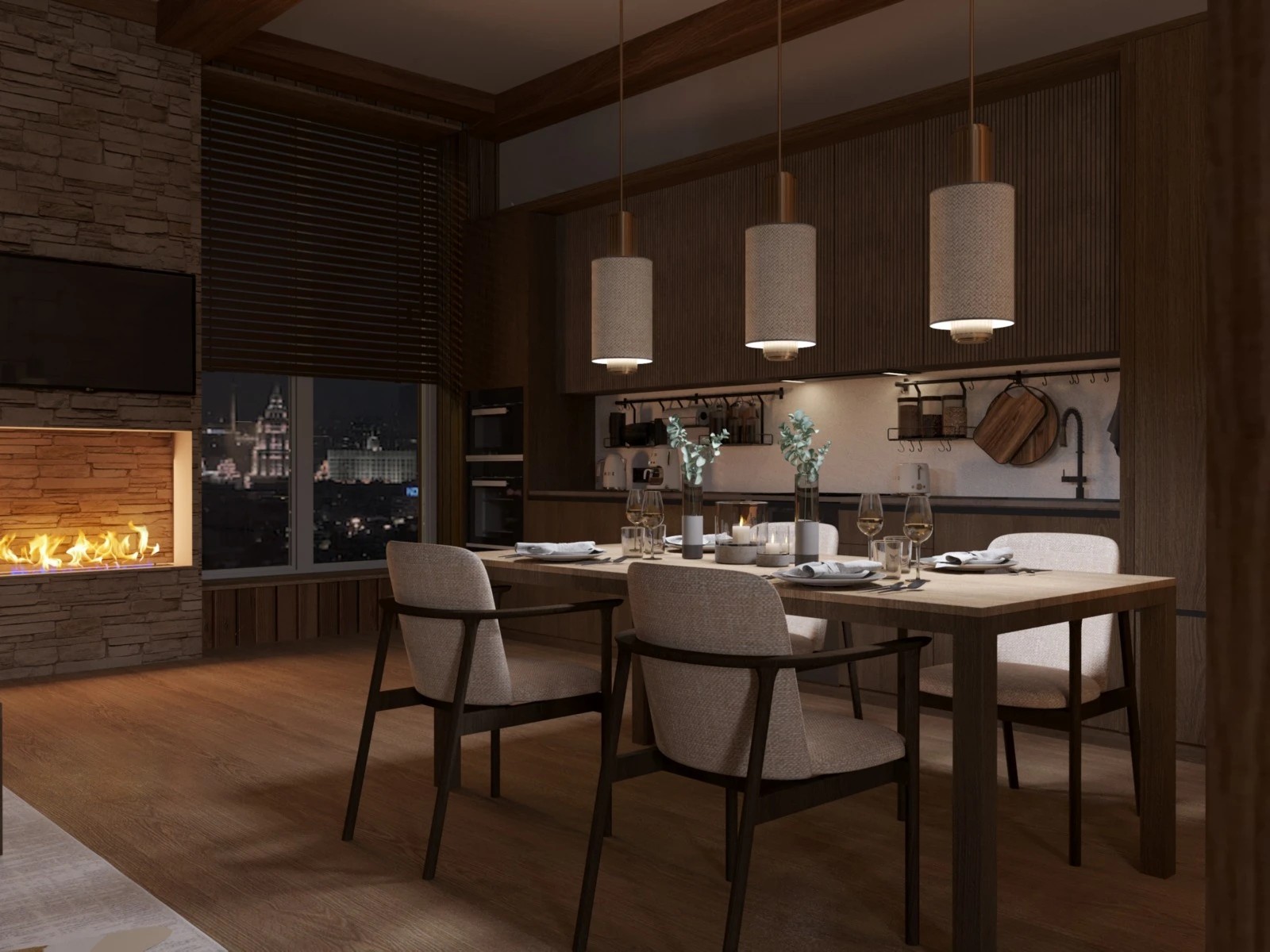 Проект квартиры с использованием натуральных материалов