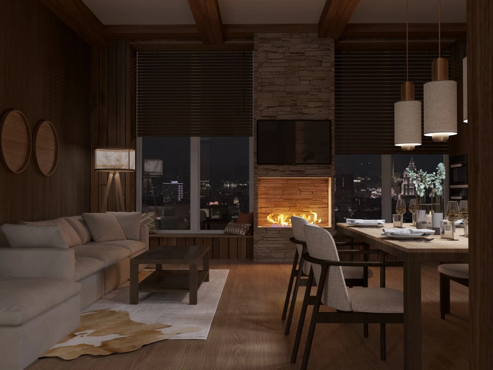 Проект квартиры с использованием натуральных материалов