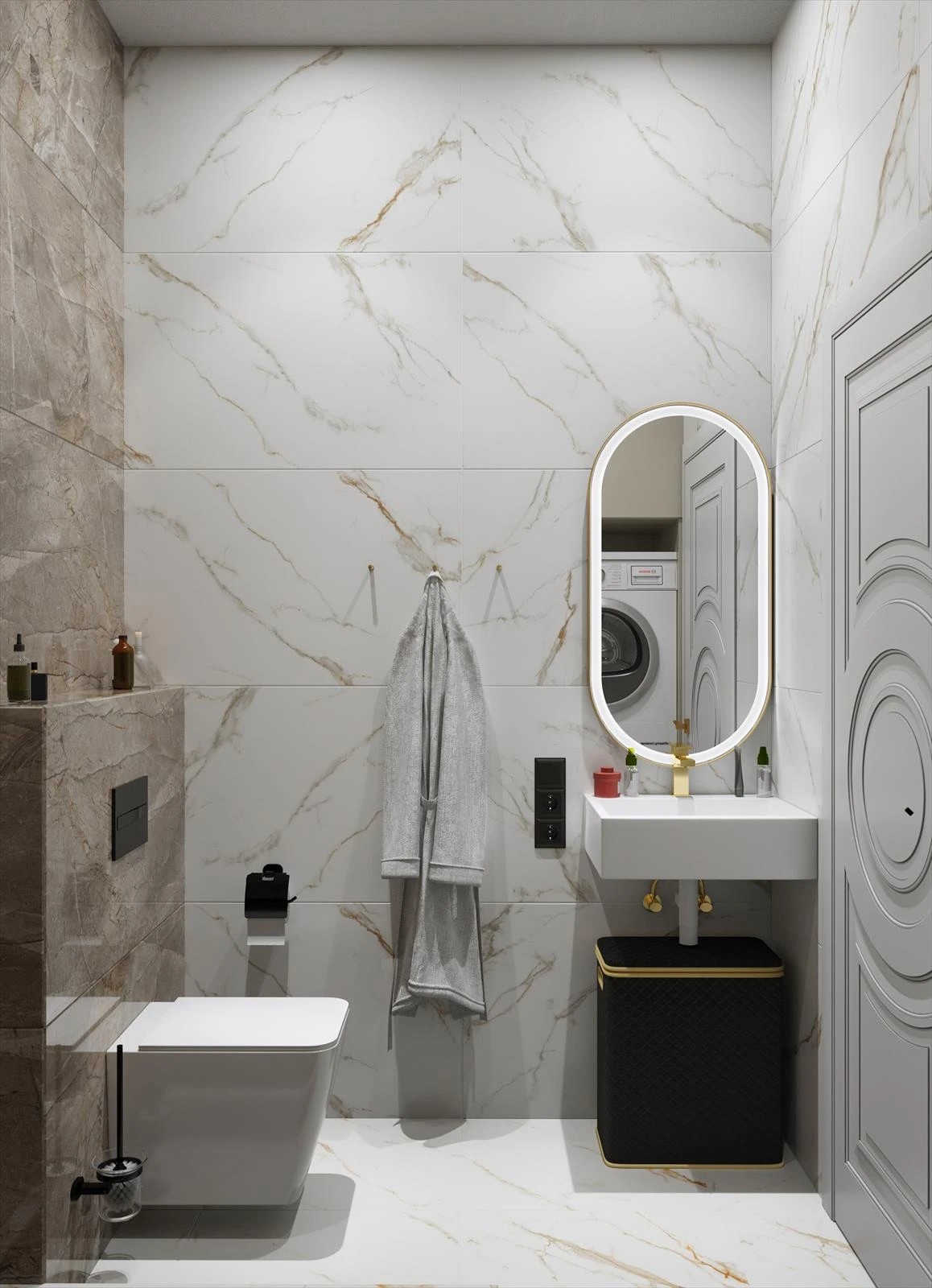 Проект 3-х комнатной квартиры в неоклассическом стиле для девушки