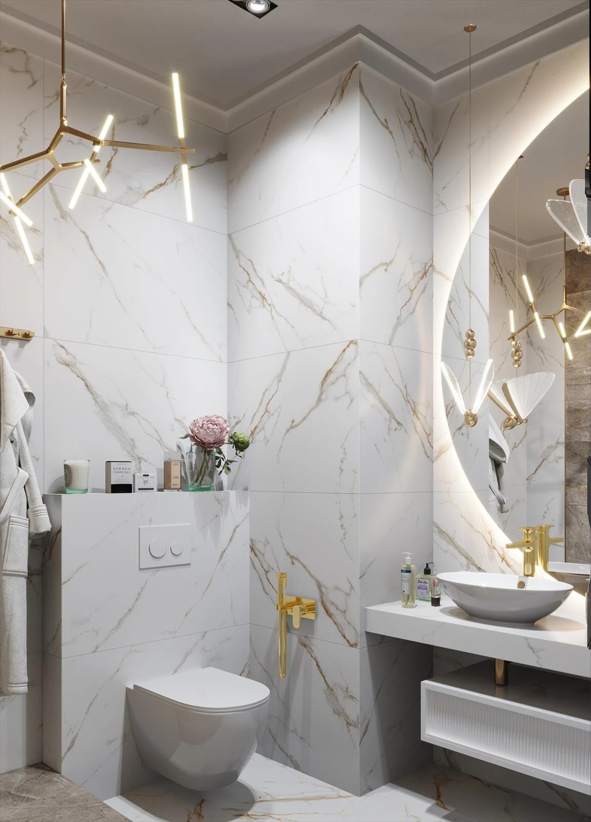 Проект 3-х комнатной квартиры в неоклассическом стиле для девушки