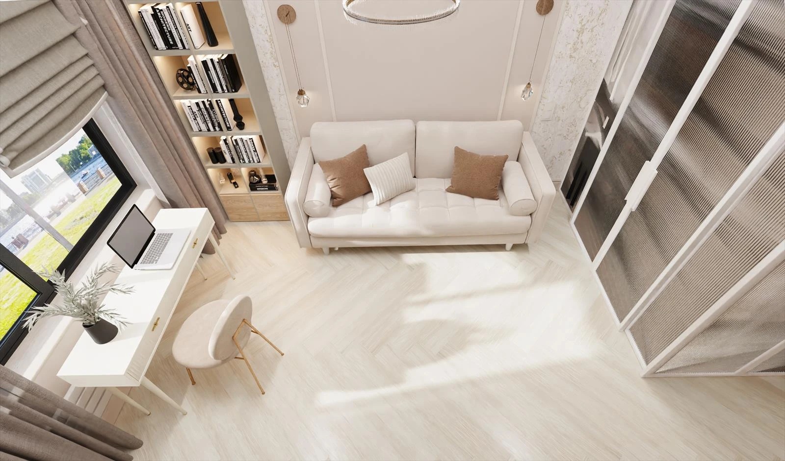 Проект 3-х комнатной квартиры в неоклассическом стиле для девушки