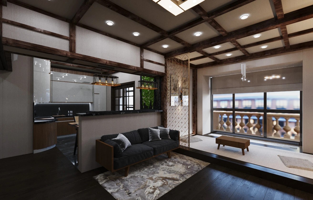 Элитная квартира с элементами японского стиля