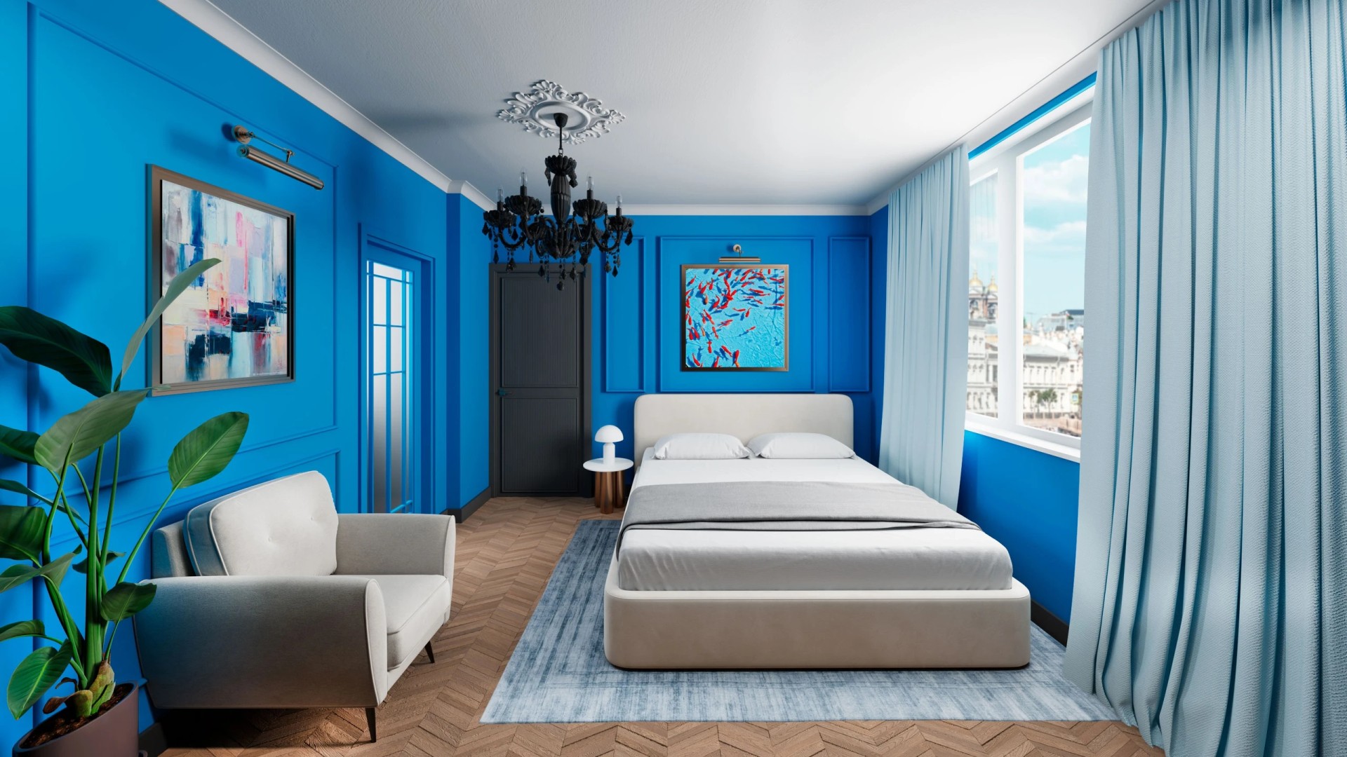 Яркий интерьер