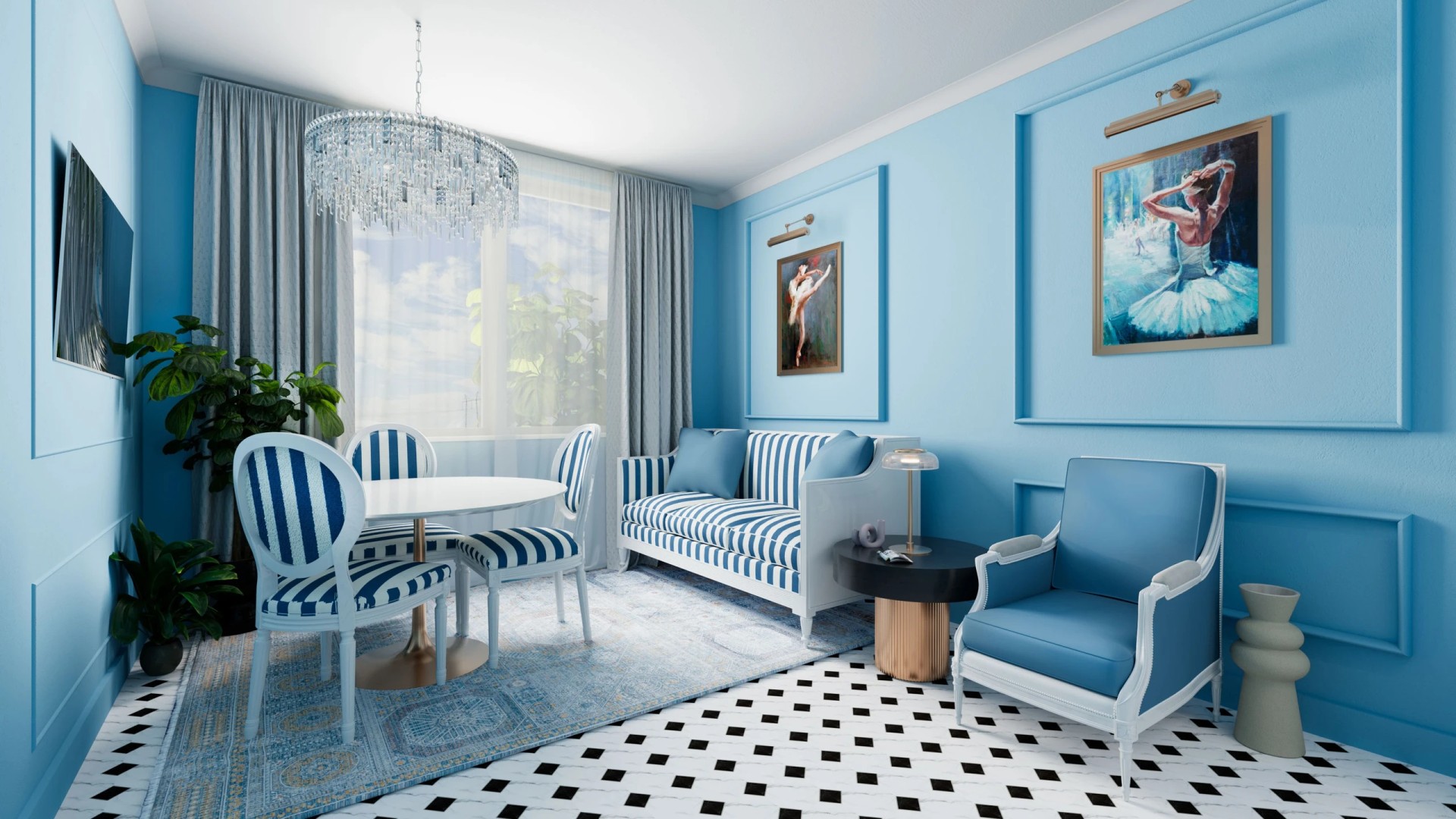 Яркий интерьер