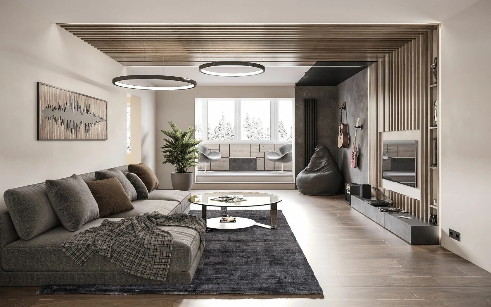 Пентхаус с видом в парк