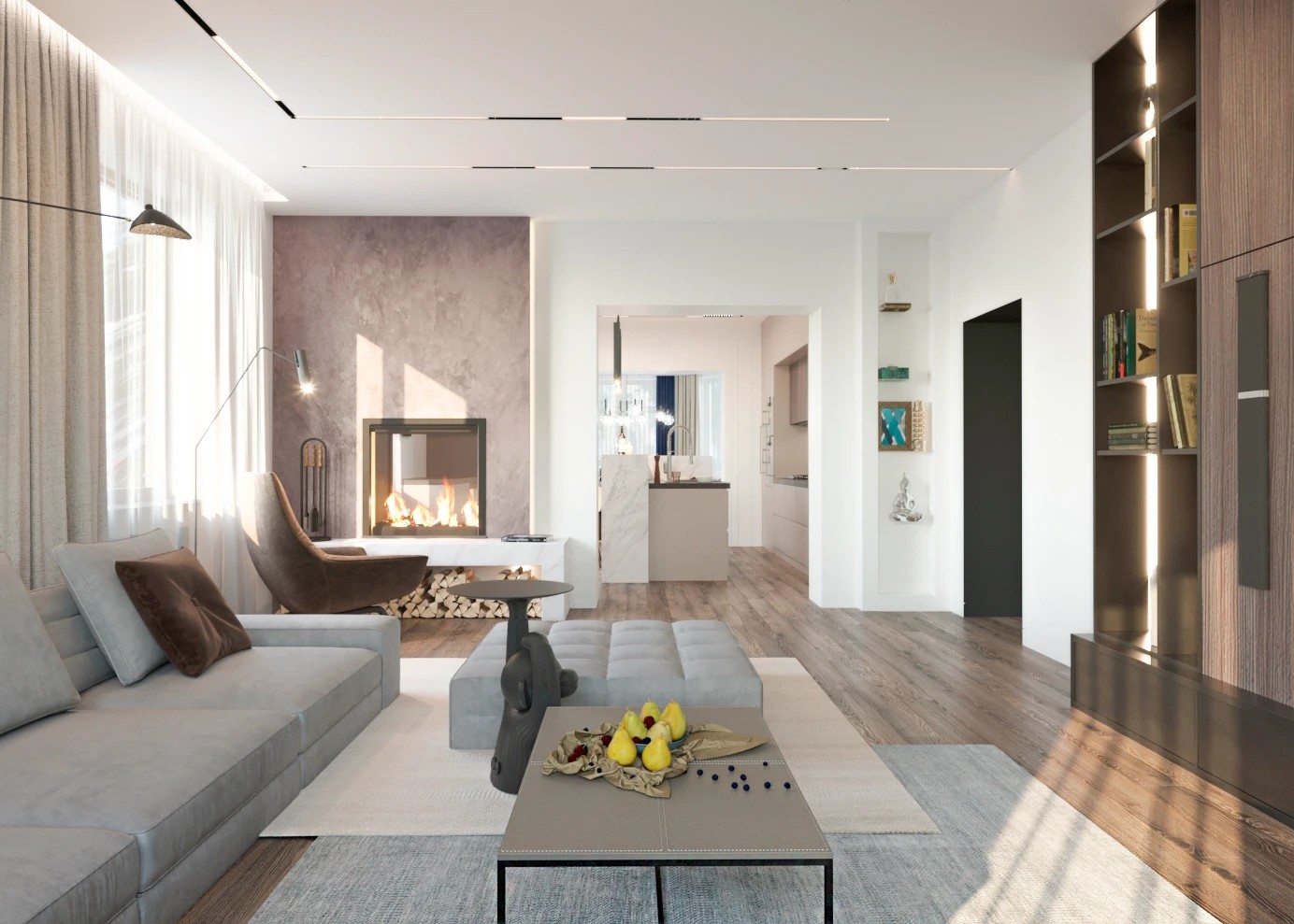 Дизайн загородного дома в современном стиле 1-й этаж