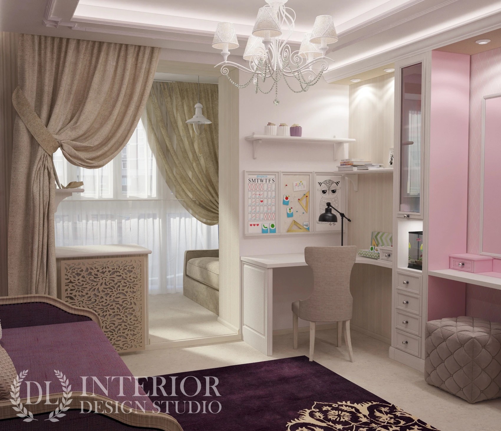 Детская комната для принцессы в КЛАССИЧЕСКОМ СТИЛЕ