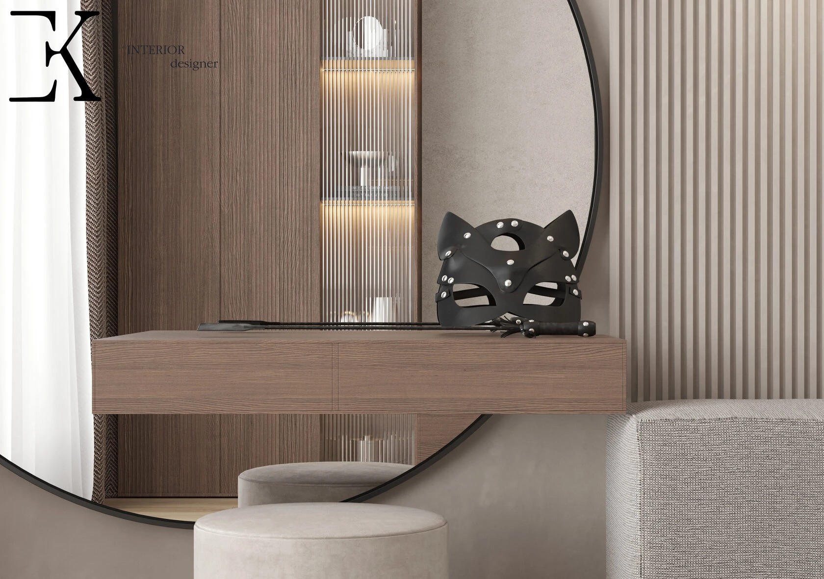 Проект квартиры 85 м2
Спальня в стиле минимализм площадью 24м2