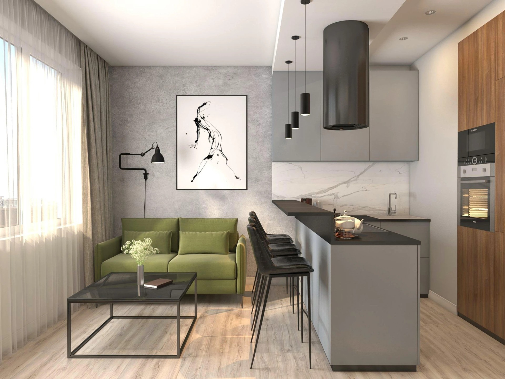 Мужскуя "берлога" в стиле ЛОФТ.