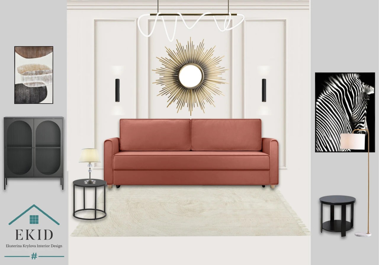 Концепция гостиной в стиле неоклассика