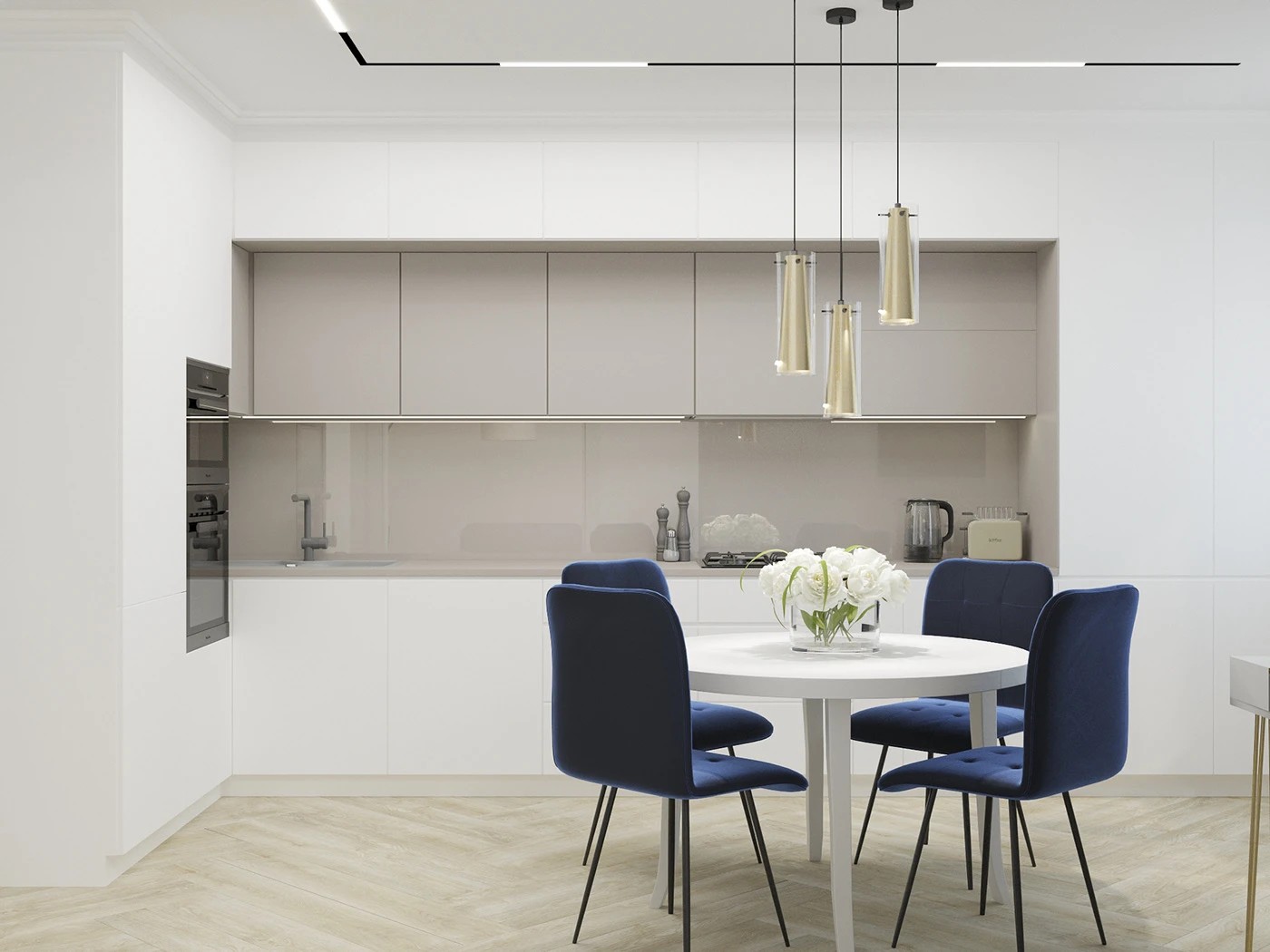 "Белое и золотое"Квартира в Калининграде