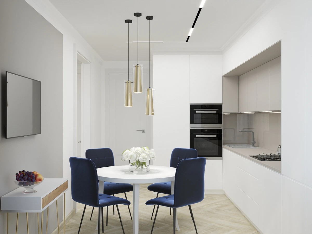 "Белое и золотое"Квартира в Калининграде