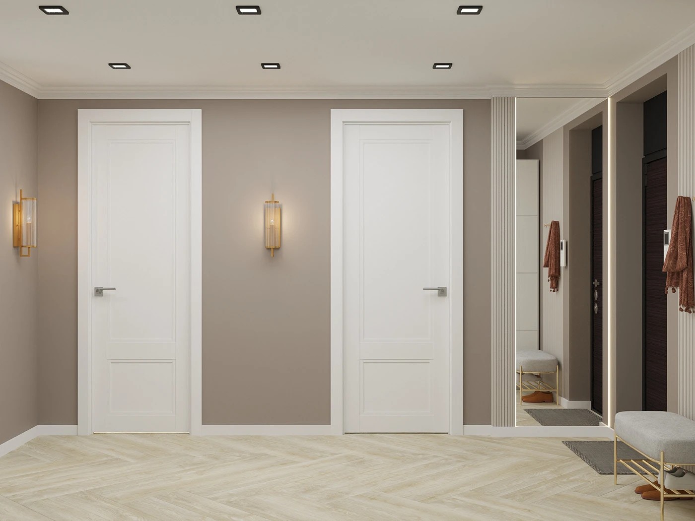 "Белое и золотое"Квартира в Калининграде