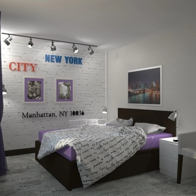 Экспресс-дизайн комнаты для девушки в стиле Нью-Йорк