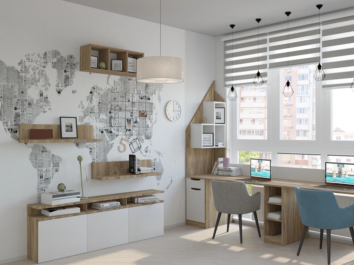 Небольшая комната для двоих детей.