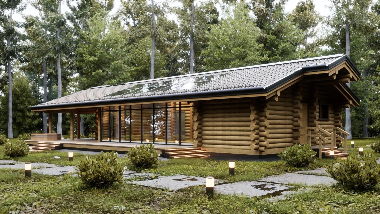 Банный комплекс из сруба в Ленинградской области