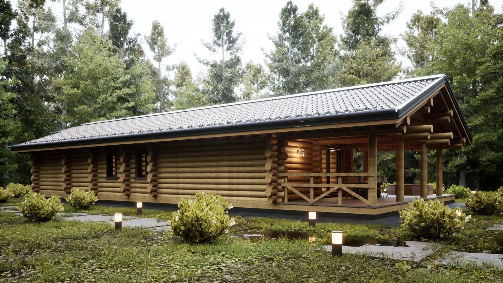Банный комплекс из сруба в Ленинградской области