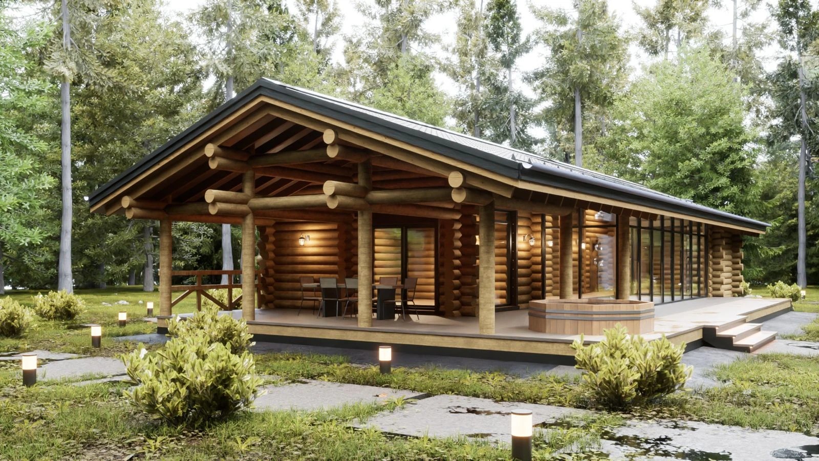 Банный комплекс из сруба в Ленинградской области