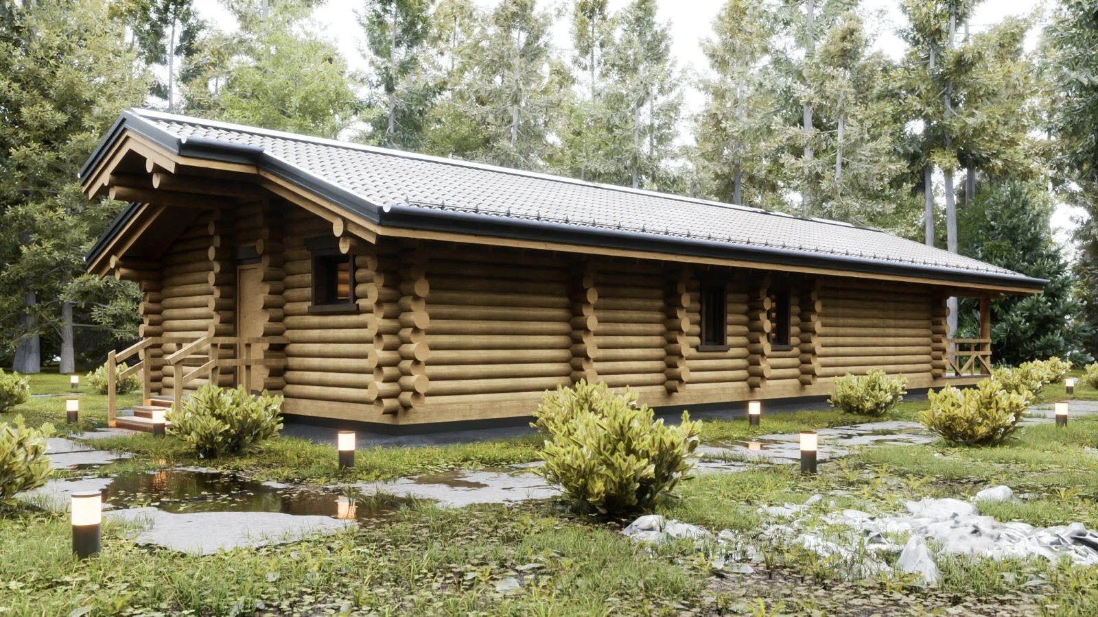 Банный комплекс из сруба в Ленинградской области