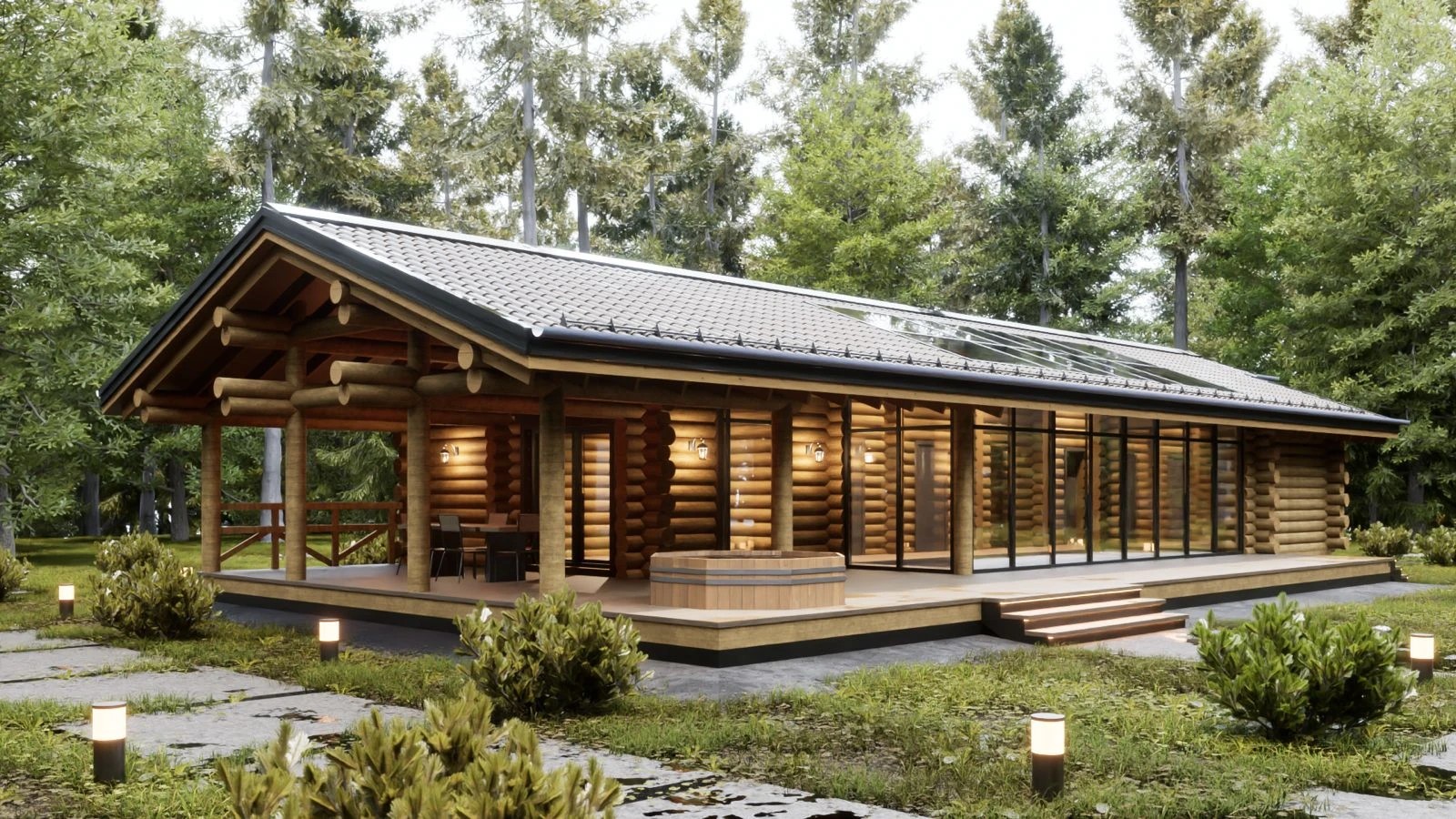 Банный комплекс из сруба в Ленинградской области