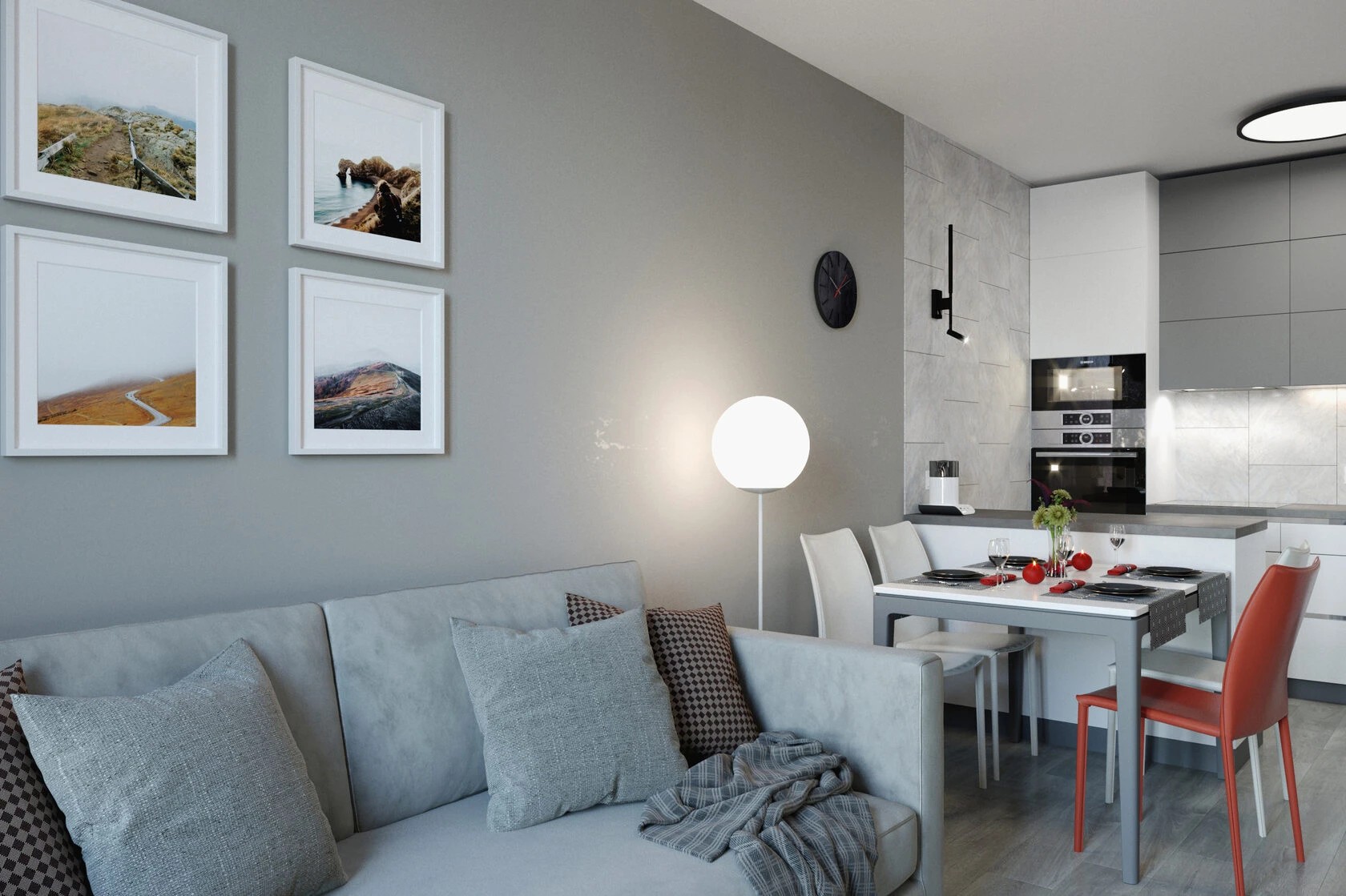 Общие зоны квартир и загородных домов: гостиные, кухни, столовые