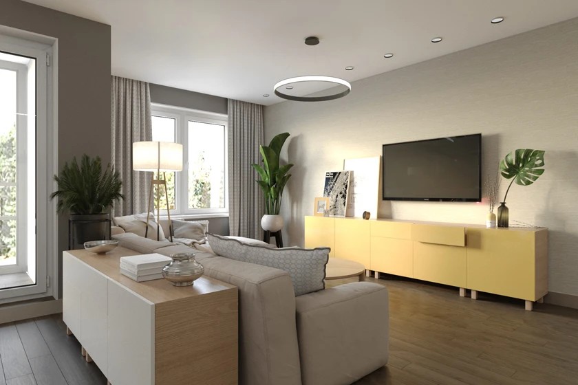 Общие зоны квартир и загородных домов: гостиные, кухни, столовые