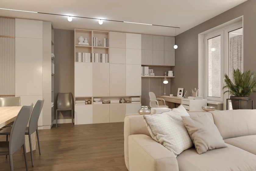 Общие зоны квартир и загородных домов: гостиные, кухни, столовые