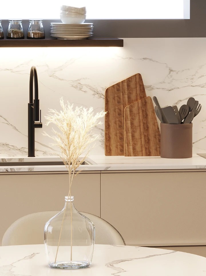 Kitchen living room in a modern style