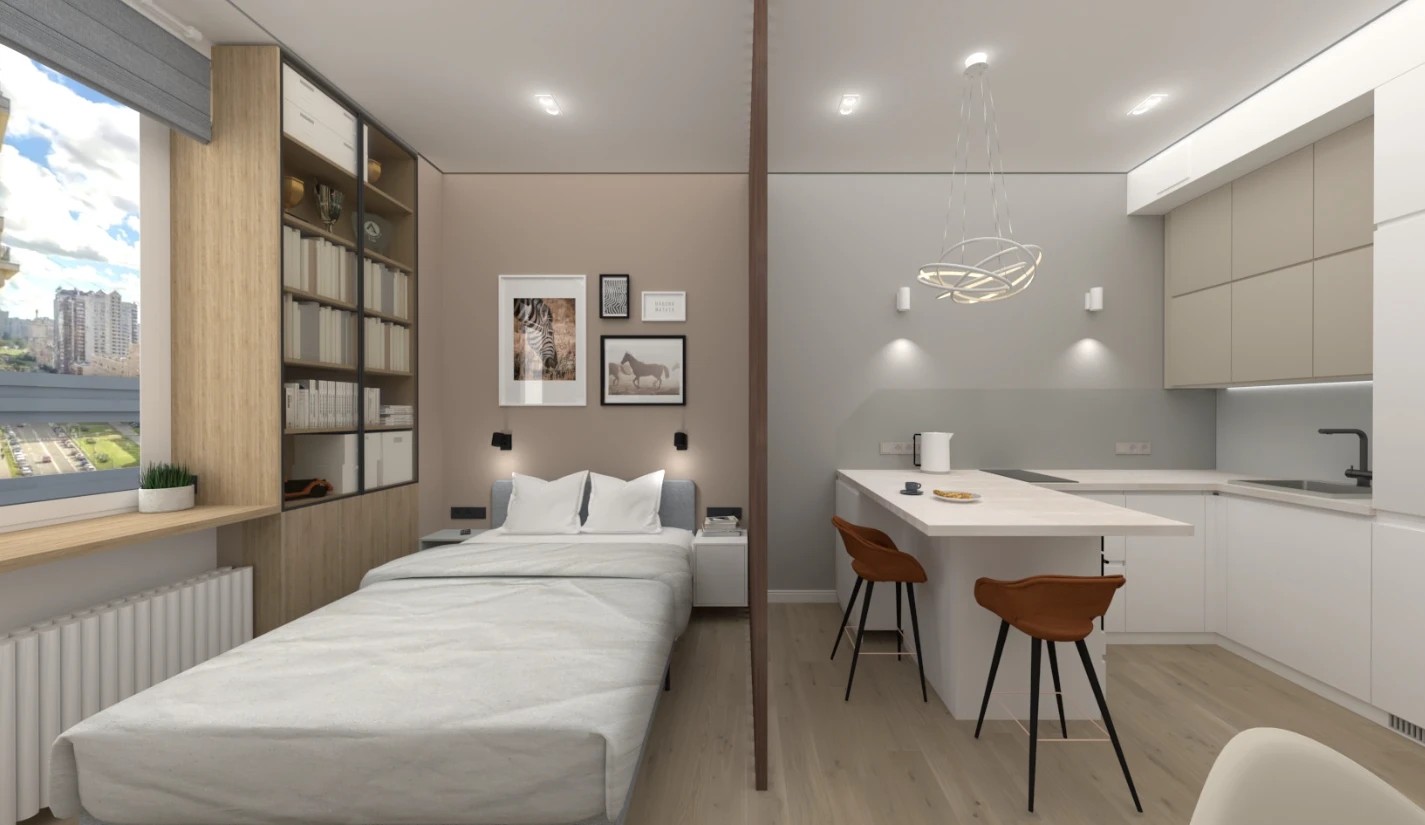 Квартира-студия 28 кв.м для студента