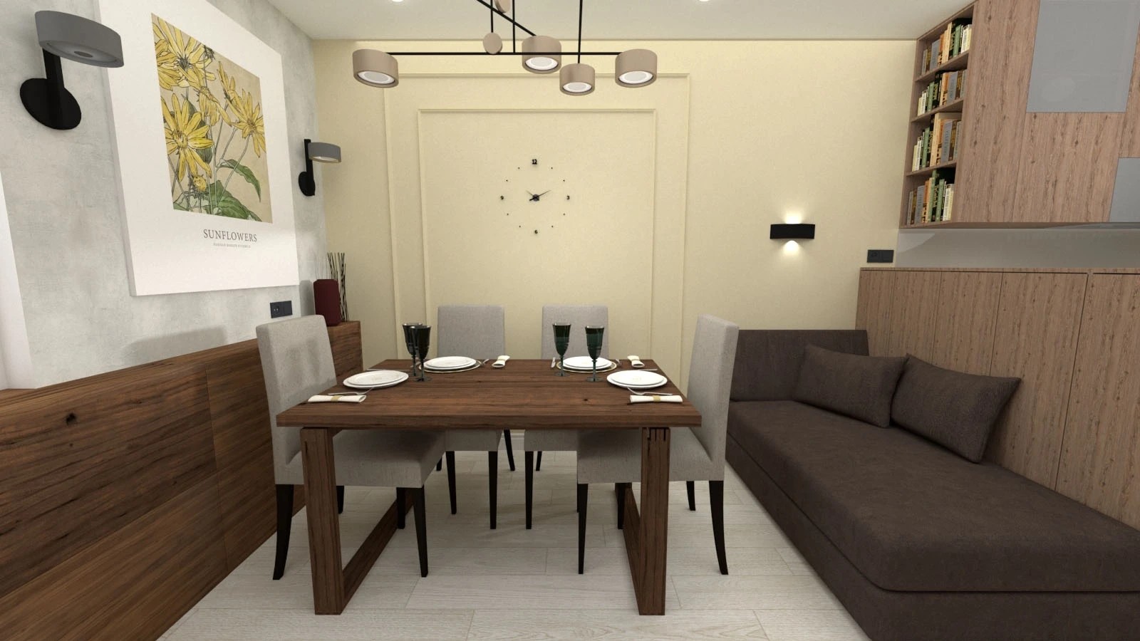 Кухня-столовая для семьи в ЖК "Я-Романтик"