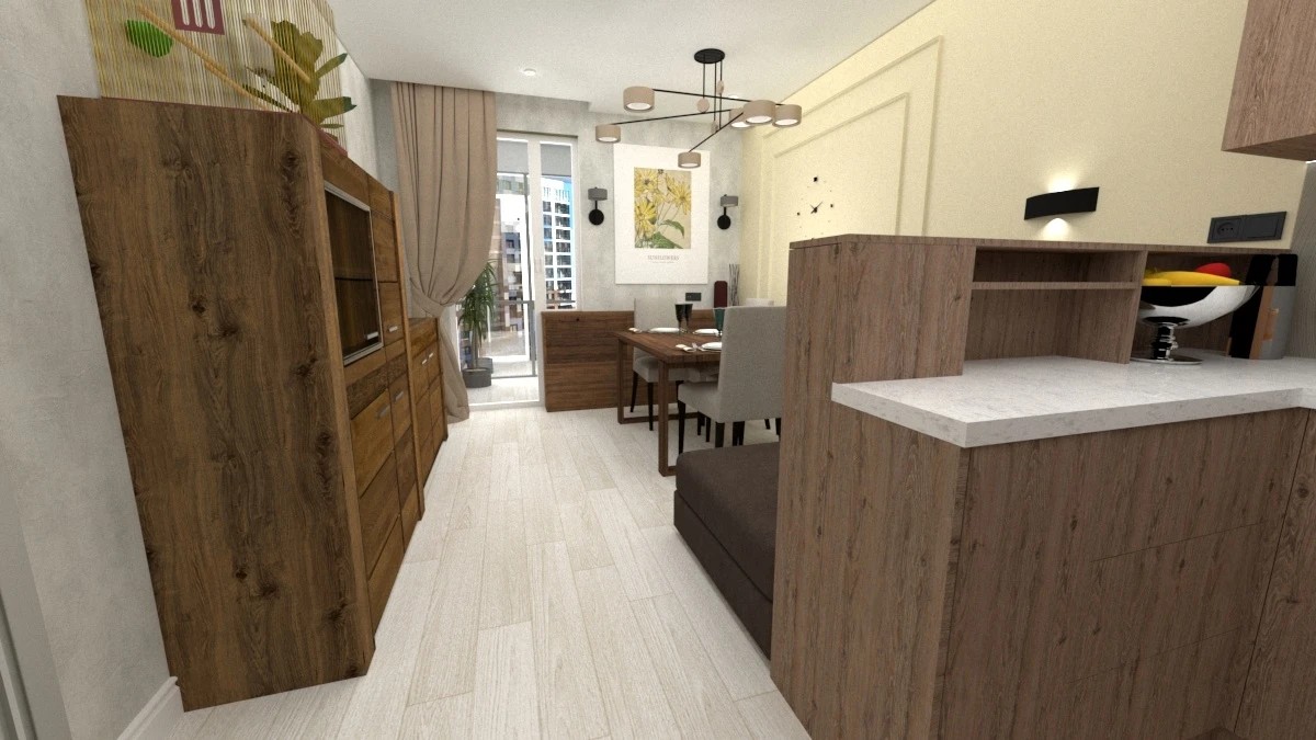 Кухня-столовая для семьи в ЖК "Я-Романтик"