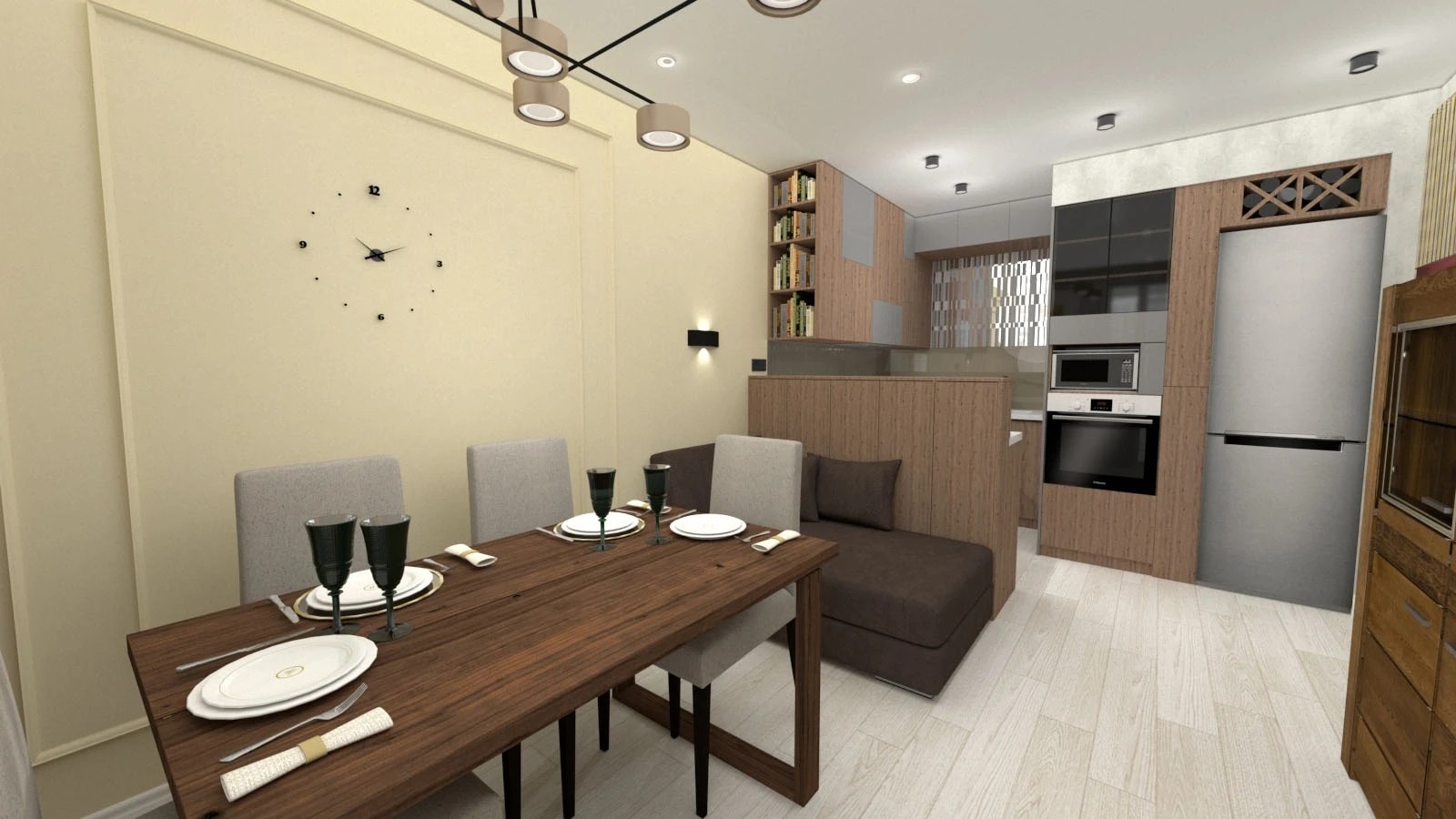 Кухня-столовая для семьи в ЖК "Я-Романтик"