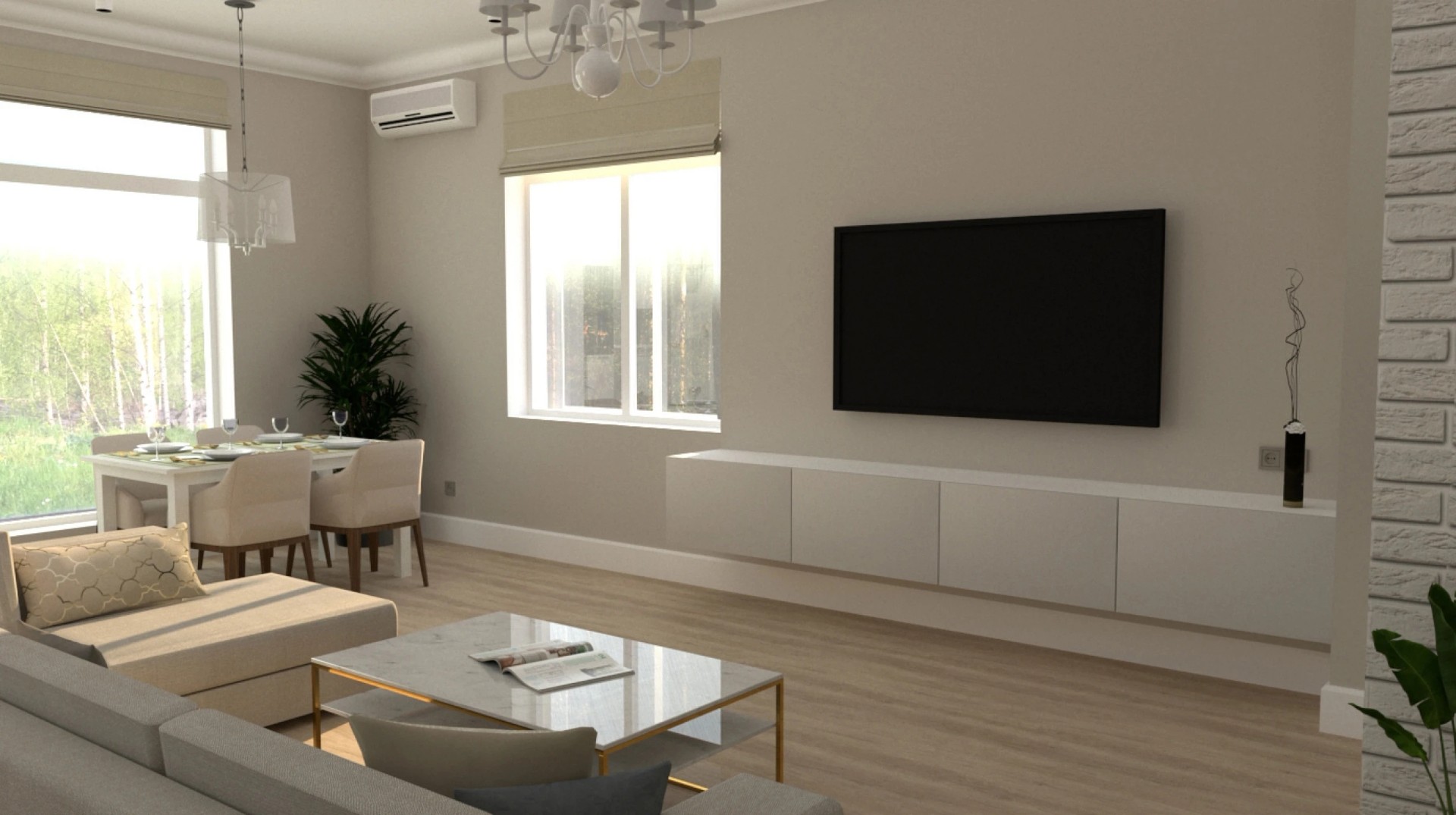 Кухня-гостиная 38 кв.м. в частном доме в д. Хязельки для молодой девушки с прекрасным видом из окна на березовую рощу и овраг