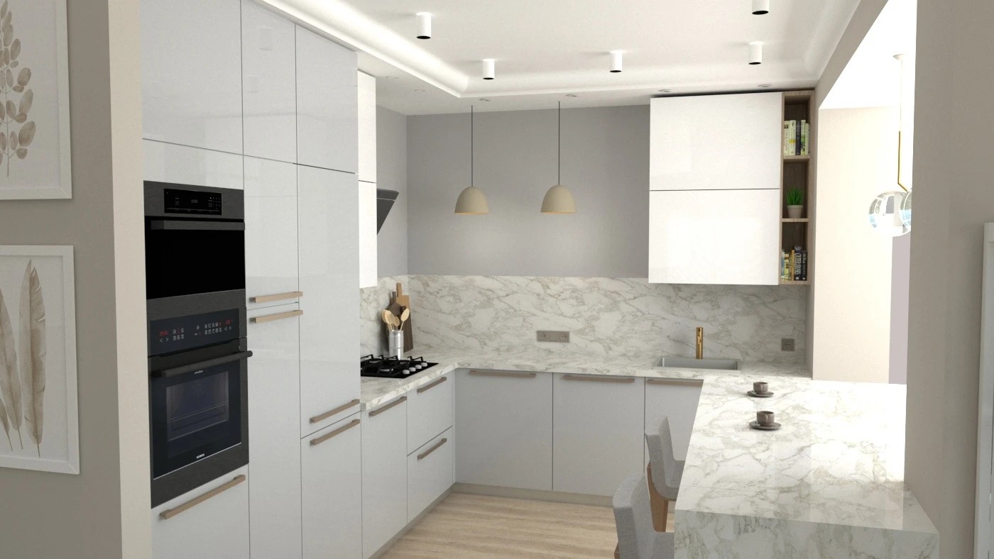 Кухня-гостиная 38 кв.м. в частном доме в д. Хязельки для молодой девушки с прекрасным видом из окна на березовую рощу и овраг