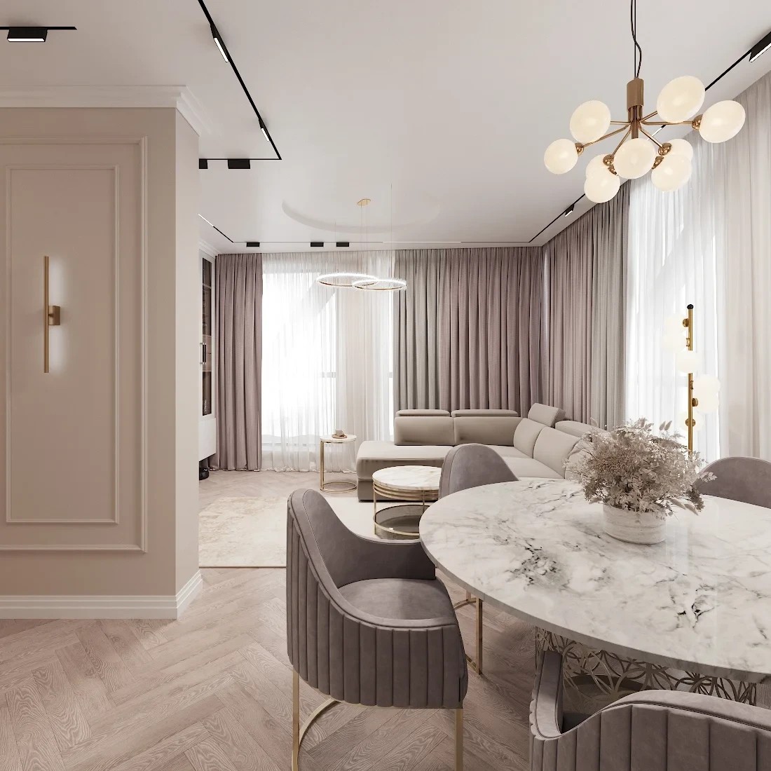 Персиковая неоклассика (ЖК ГОЛДЕН СИТИ)