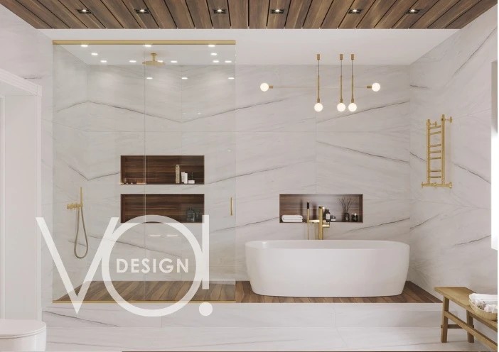 Загородный дом: кухня, гостиная и гостевой санузел