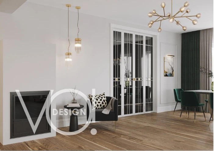 Загородный дом: кухня, гостиная и гостевой санузел