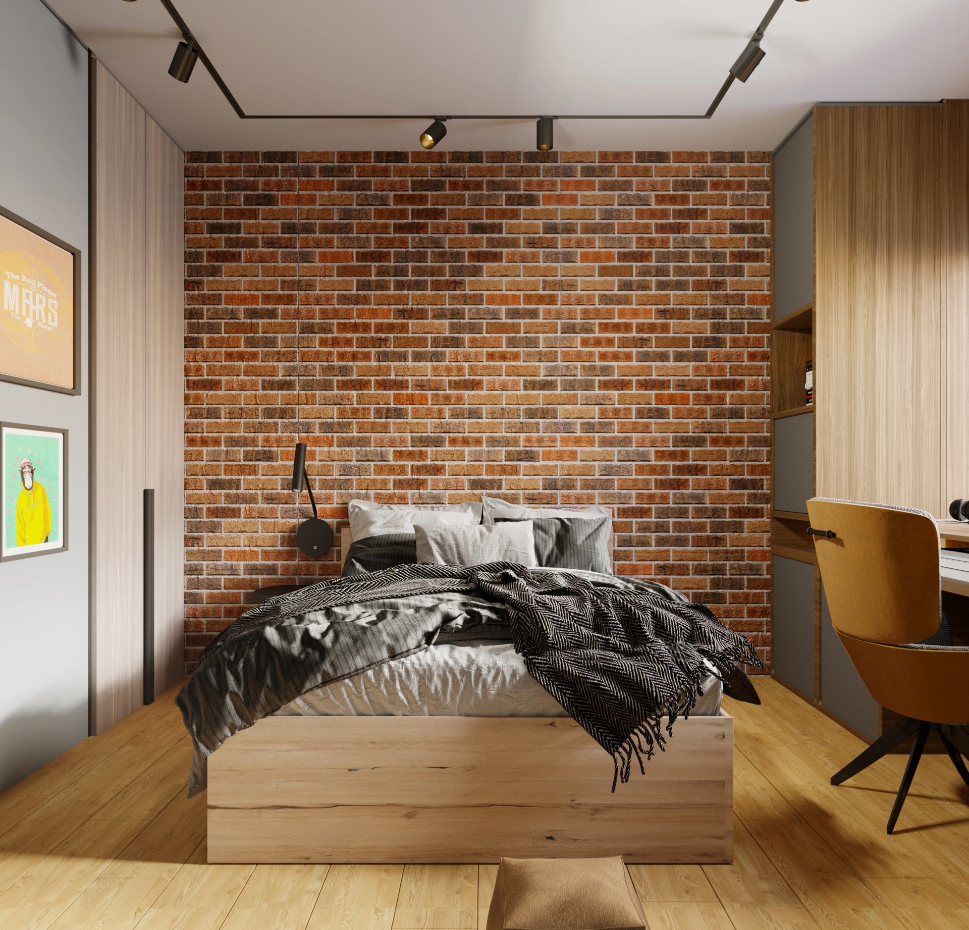 Два санузла, гардеробная, гостиная -кухня.