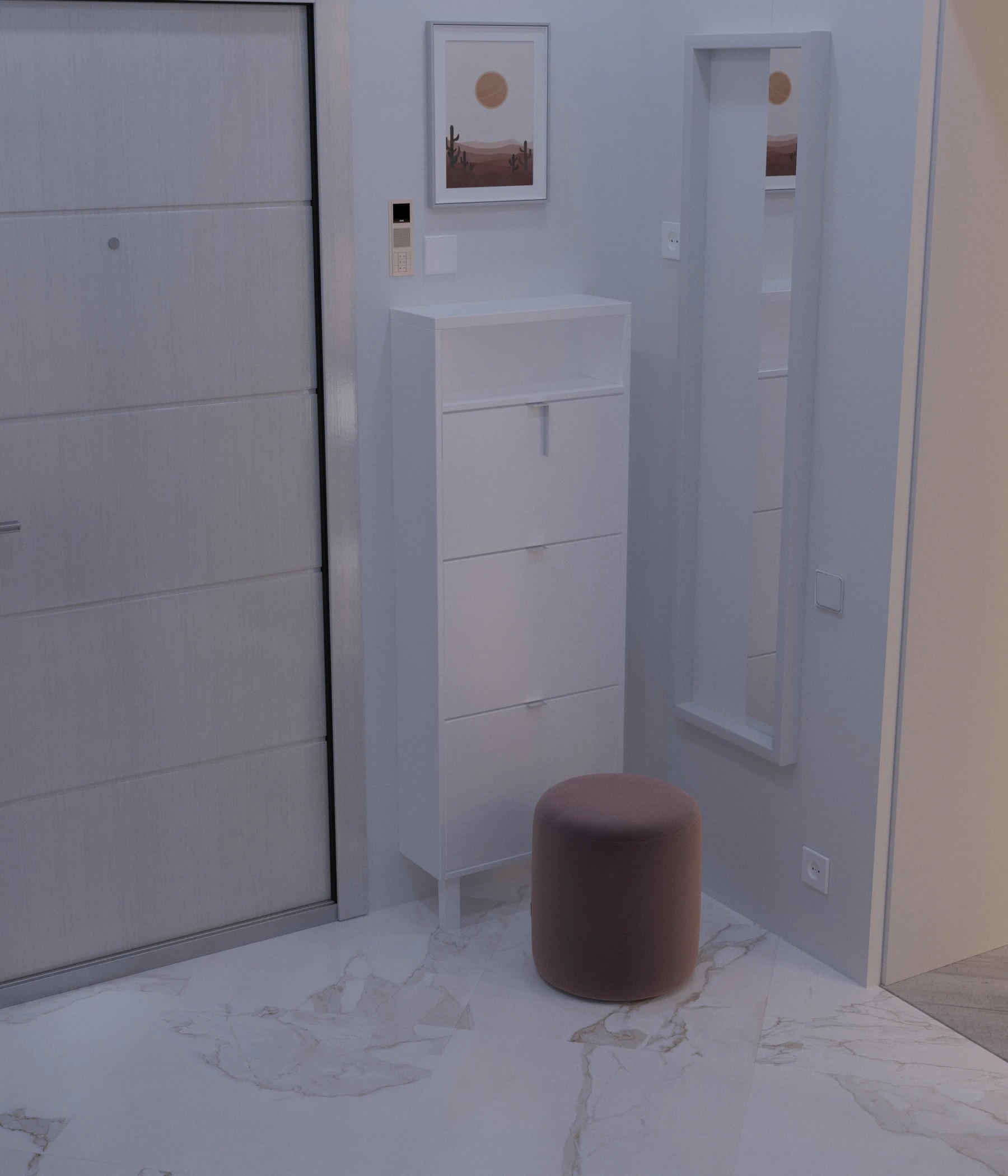 Дизайн квартиры, Кушелевская дорога (кухня, гостинная, прихожая)