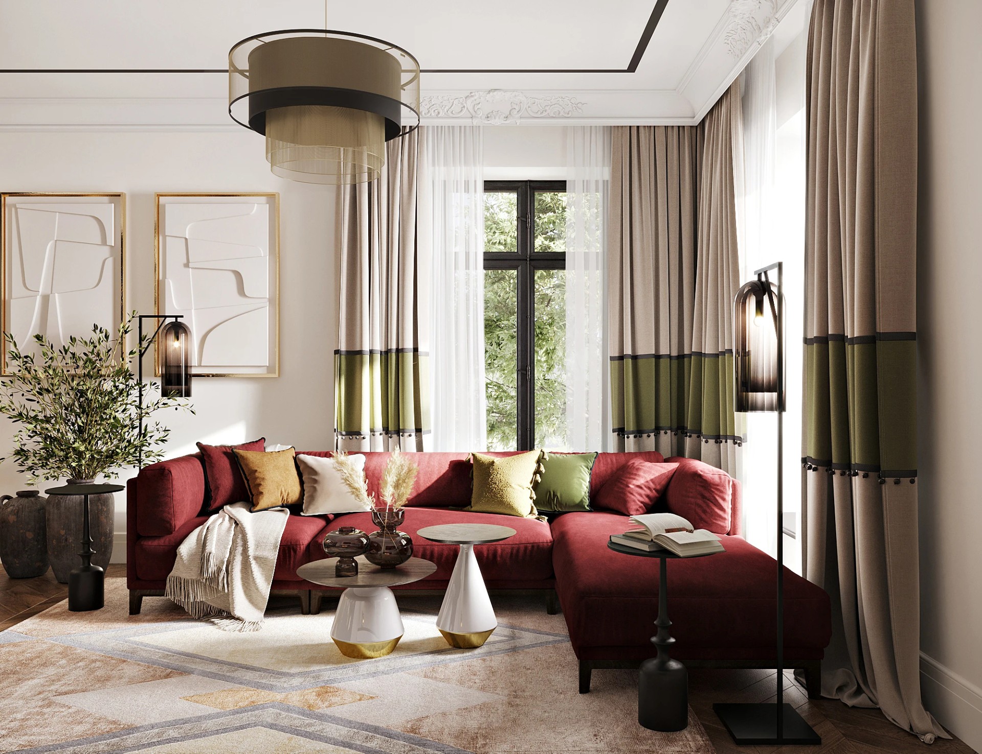 Роскошь и уют в одной гостиной