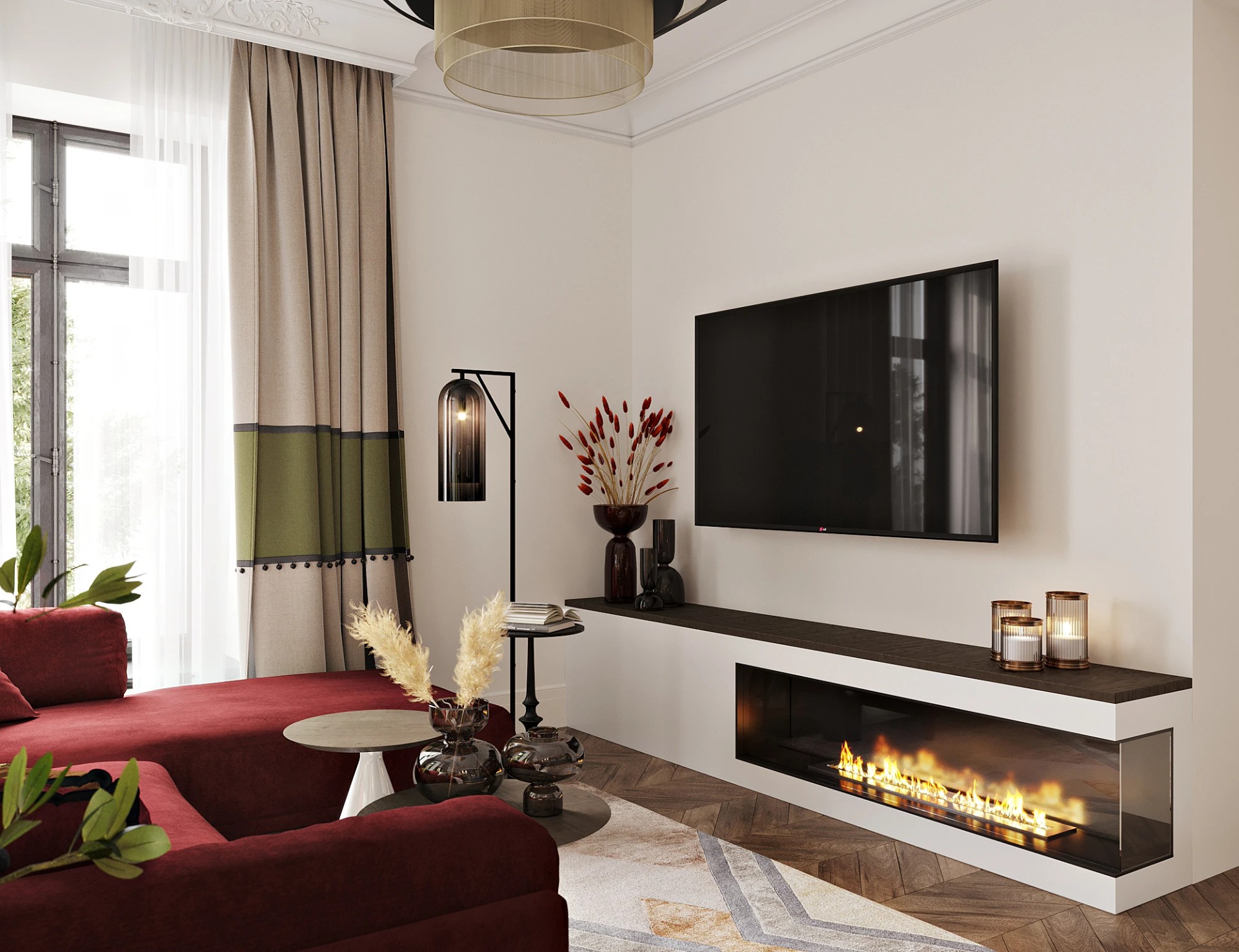 Роскошь и уют в одной гостиной