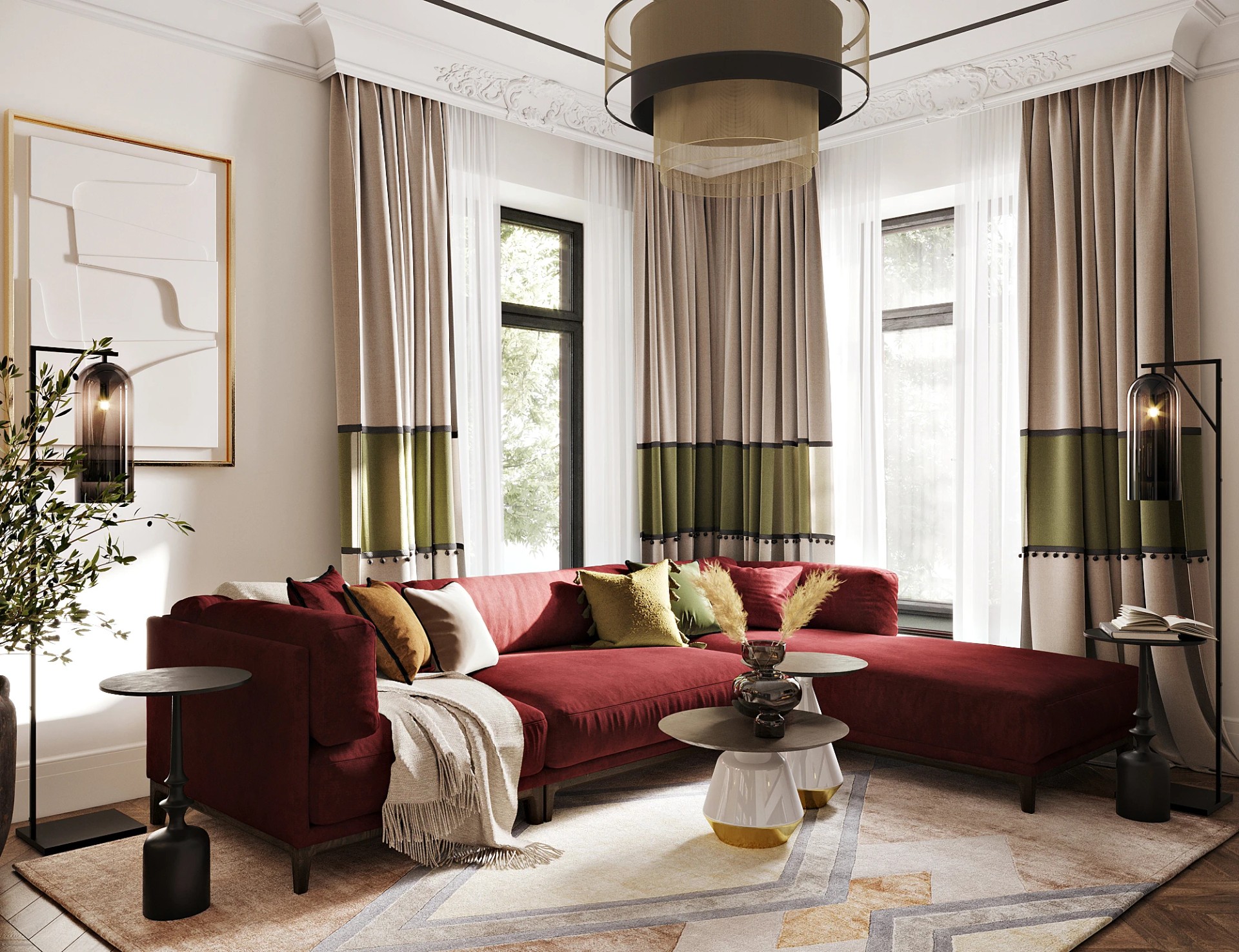 Роскошь и уют в одной гостиной