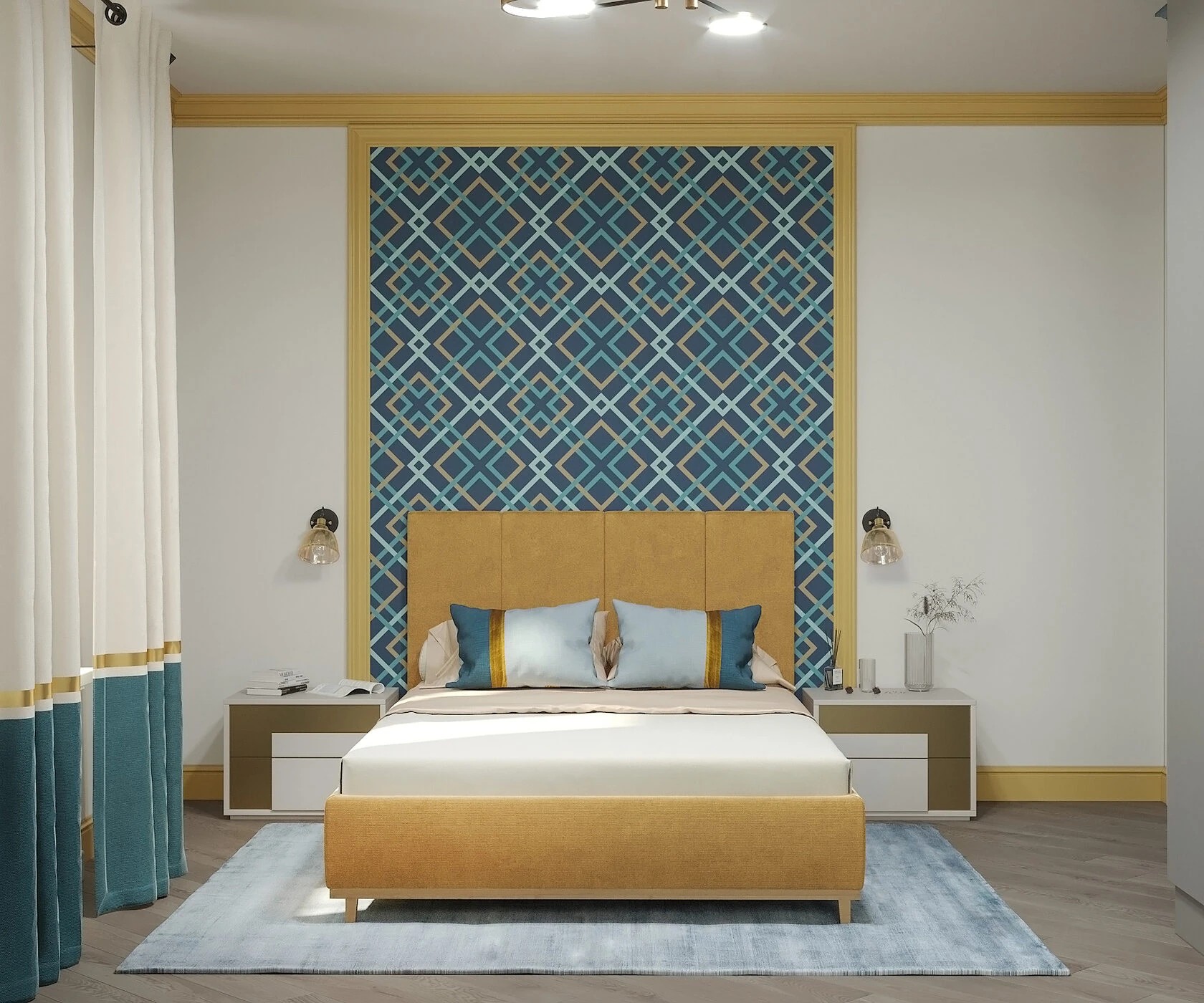 Акцентная геометрия в комнате подростка