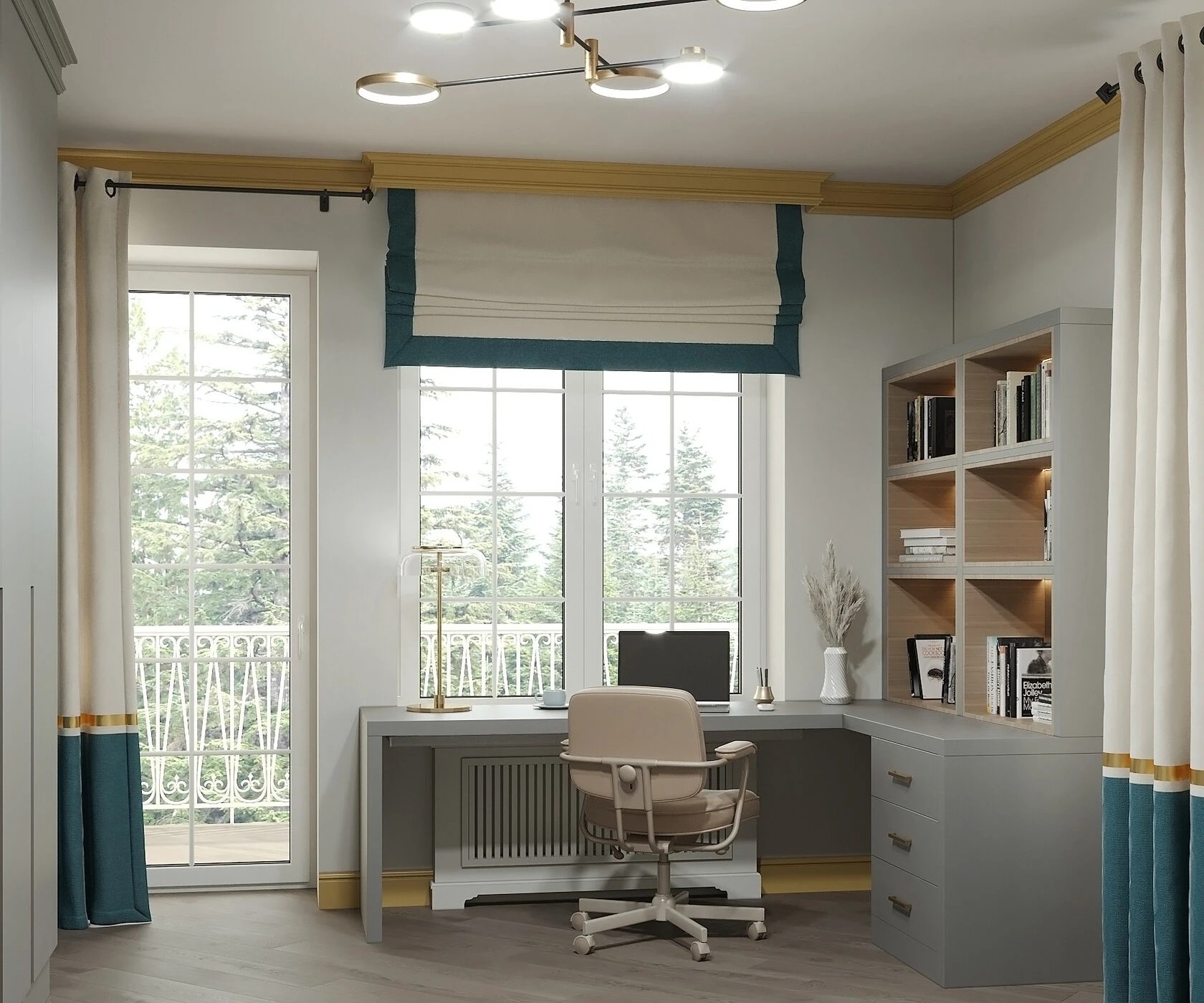 Акцентная геометрия в комнате подростка